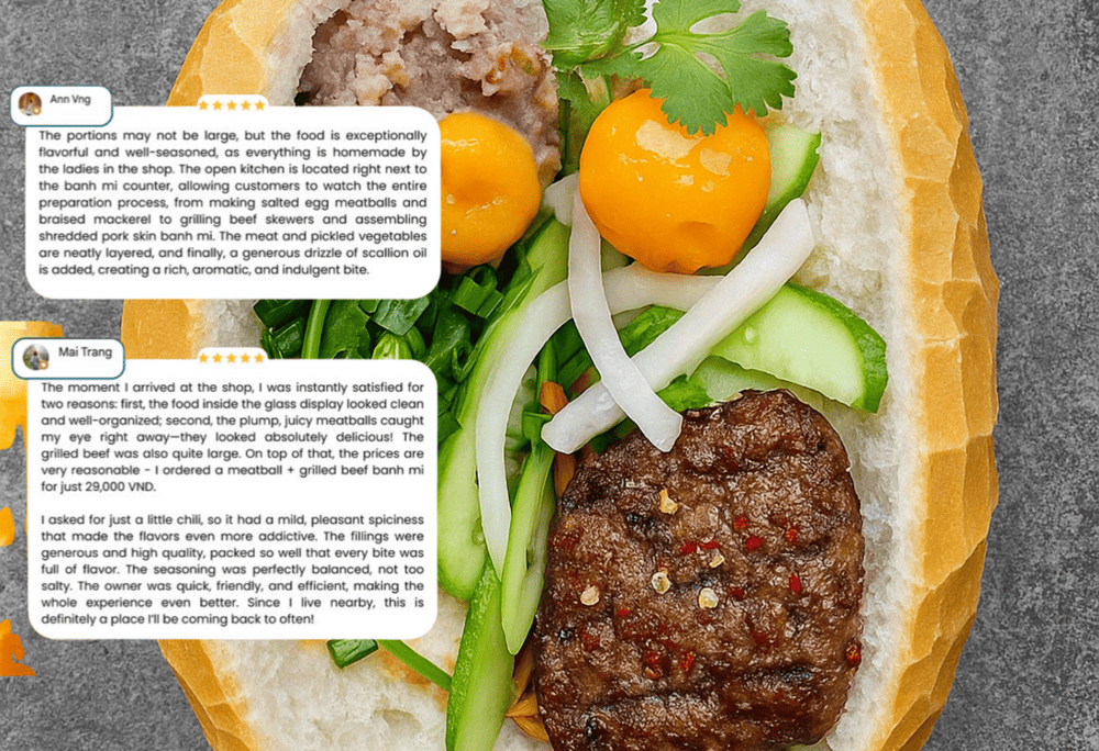 A local favorite, Banh Mi Co Lanh is loved for its bold flavors and generous fillings